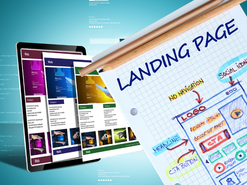Custom landing page design with lead capture form
